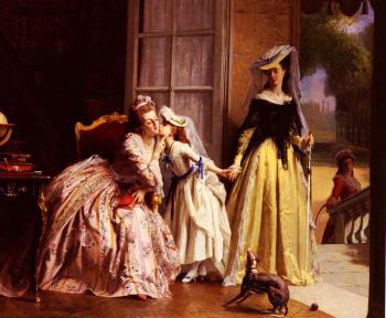 Joseph Caraud : La Reine Marie-Antoinette Et Sa Fille, Madame Royale, A Vers